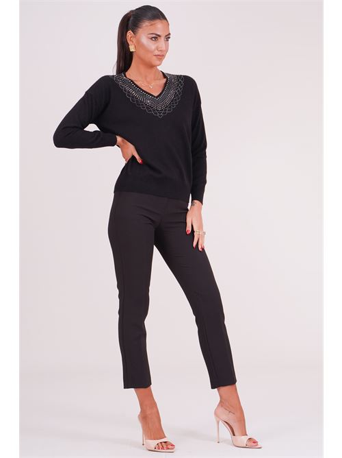 Maglia con strass Love To Love by Gai Mattiolo | LT896NERO